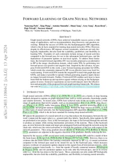 Forward Learning of Graph Neural Networks