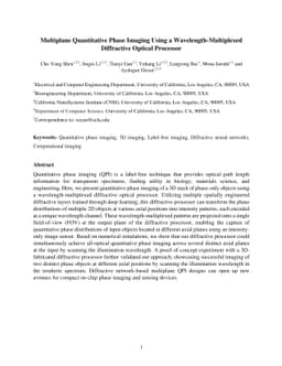 Multiplane Quantitative Phase Imaging Using a Wavelength-Multiplexed
  Diffractive Optical Processor