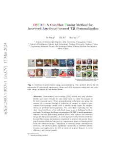 OSTAF: A One-Shot Tuning Method for Improved Attribute-Focused T2I
  Personalization