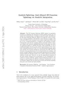 Analytic-Splatting: Anti-Aliased 3D Gaussian Splatting via Analytic
  Integration