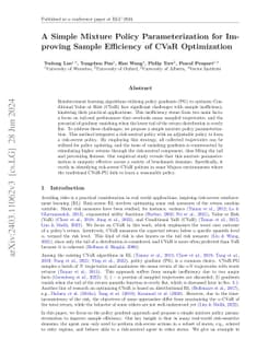 A Simple Mixture Policy Parameterization for Improving Sample Efficiency
  of CVaR Optimization