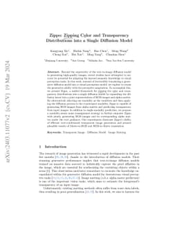 Zippo: Zipping Color and Transparency Distributions into a Single
  Diffusion Model