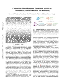 Customizing Visual-Language Foundation Models for Multi-modal Anomaly
  Detection and Reasoning