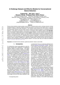 A Challenge Dataset and Effective Models for Conversational Stance
  Detection