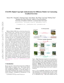 CGI-DM: Digital Copyright Authentication for Diffusion Models via
  Contrasting Gradient Inversion