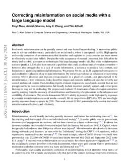 Correcting misinformation on social media with a large language model