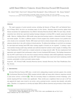 usfAD Based Effective Unknown Attack Detection Focused IDS Framework