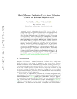 MaskDiffusion: Exploiting Pre-trained Diffusion Models for Semantic
  Segmentation