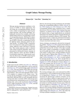 Graph Unitary Message Passing