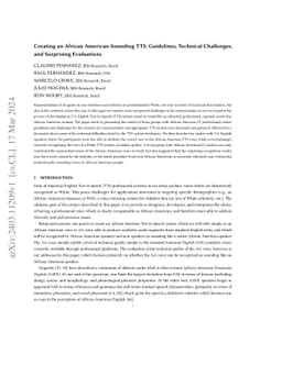 Creating an African American-Sounding TTS: Guidelines, Technical
  Challenges,and Surprising Evaluations