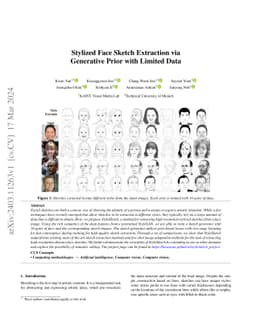 Stylized Face Sketch Extraction via Generative Prior with Limited Data