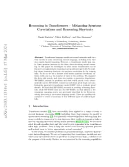 Reasoning in Transformers -- Mitigating Spurious Correlations and
  Reasoning Shortcuts