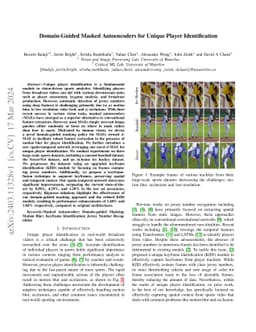 Domain-Guided Masked Autoencoders for Unique Player Identification