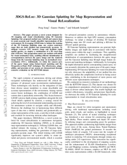 3DGS-ReLoc: 3D Gaussian Splatting for Map Representation and Visual
  ReLocalization