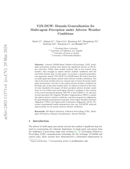 V2X-DGW: Domain Generalization for Multi-agent Perception under Adverse
  Weather Conditions