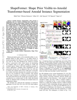 ShapeFormer: Shape Prior Visible-to-Amodal Transformer-based Amodal
  Instance Segmentation
