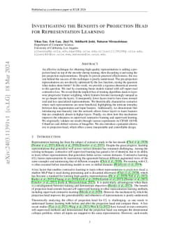 Investigating the Benefits of Projection Head for Representation
  Learning
