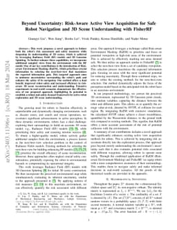 Beyond Uncertainty: Risk-Aware Active View Acquisition for Safe Robot Navigation and 3D Scene Understanding with FisherRF
