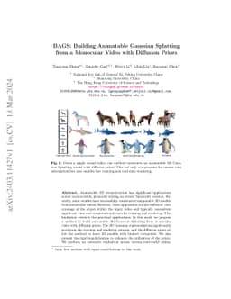 BAGS: Building Animatable Gaussian Splatting from a Monocular Video with
  Diffusion Priors