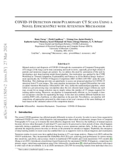 COVID-19 detection from pulmonary CT scans using a novel EfficientNet
  with attention mechanism