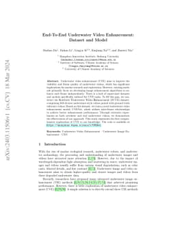 End-To-End Underwater Video Enhancement: Dataset and Model