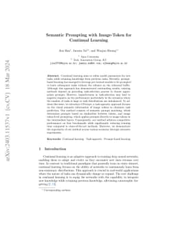Semantic Prompting with Image-Token for Continual Learning
