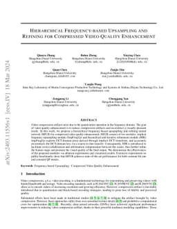 Hierarchical Frequency-based Upsampling and Refining for Compressed
  Video Quality Enhancement