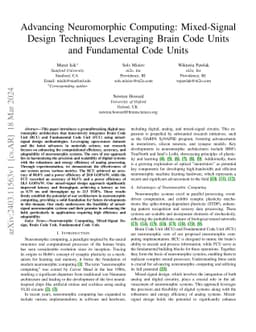 Advancing Neuromorphic Computing: Mixed-Signal Design Techniques
  Leveraging Brain Code Units and Fundamental Code Units