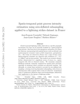 Spatio-temporal point process intensity estimation using zero-deflated
  subsampling applied to a lightning strikes dataset in France