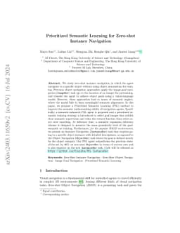 Prioritized Semantic Learning for Zero-shot Instance Navigation