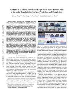 MASSTAR: A Multi-Modal and Large-Scale Scene Dataset with a Versatile
  Toolchain for Surface Prediction and Completion