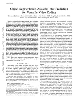 Object Segmentation-Assisted Inter Prediction for Versatile Video Coding
