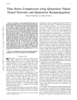 Time Series Compression using Quaternion Valued Neural Networks and
  Quaternion Backpropagation