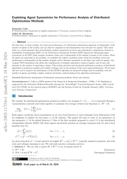 Exploiting Agent Symmetries for Performance Analysis of Distributed
  Optimization Methods