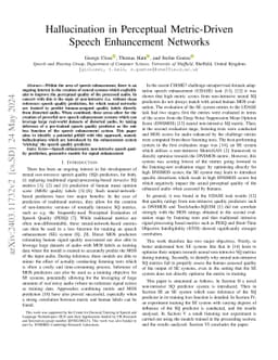 Hallucination in Perceptual Metric-Driven Speech Enhancement Networks