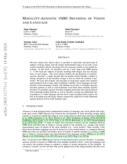 Modality-Agnostic fMRI Decoding of Vision and Language