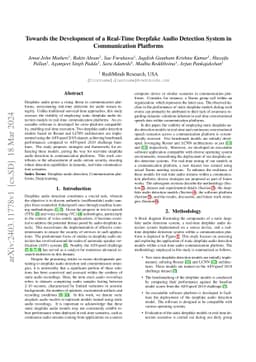 Towards the Development of a Real-Time Deepfake Audio Detection System
  in Communication Platforms
