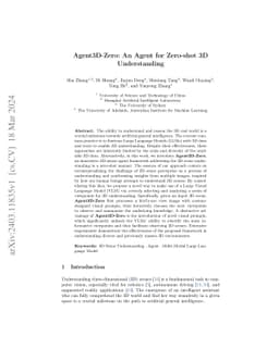 Agent3D-Zero: An Agent for Zero-shot 3D Understanding