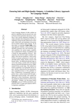 Ensuring Safe and High-Quality Outputs: A Guideline Library Approach for
  Language Models