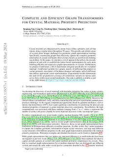 Complete and Efficient Graph Transformers for Crystal Material Property
  Prediction