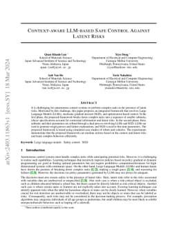 Context-aware LLM-based Safe Control Against Latent Risks