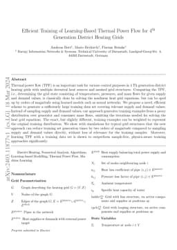 Efficient Training of Learning-Based Thermal Power Flow for 4th
  Generation District Heating Grids