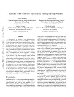 Unimodal Multi-Task Fusion for Emotional Mimicry Intensity Prediction