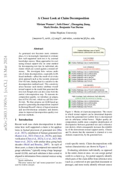 A Closer Look at Claim Decomposition