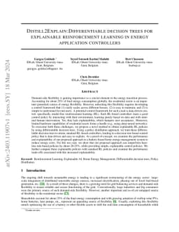 Distill2Explain: Differentiable decision trees for explainable
  reinforcement learning in energy application controllers