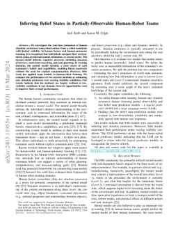 Inferring Belief States in Partially-Observable Human-Robot Teams