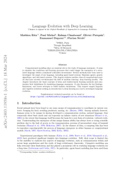 Language Evolution with Deep Learning