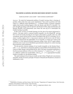 Transfer Learning Beyond Bounded Density Ratios
