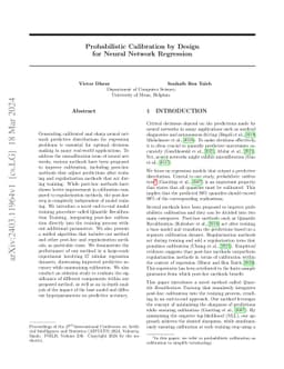 Probabilistic Calibration by Design for Neural Network Regression