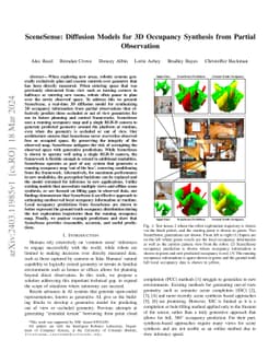 SceneSense: Diffusion Models for 3D Occupancy Synthesis from Partial
  Observation